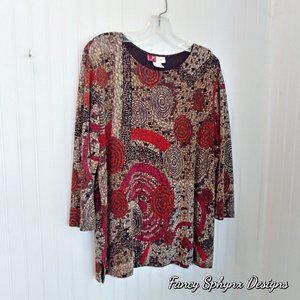 JM Collection 3/4 Length Sleeve Petite Top